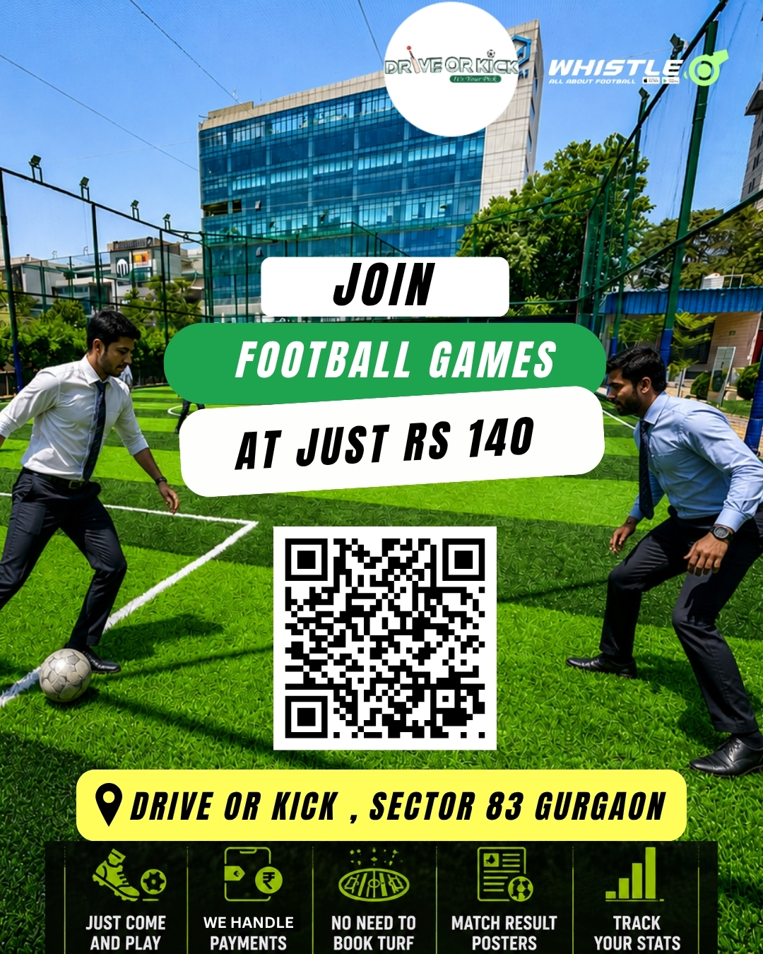 Whistlethefootballapp Facebook ad: Join Football Games from Just ₹140