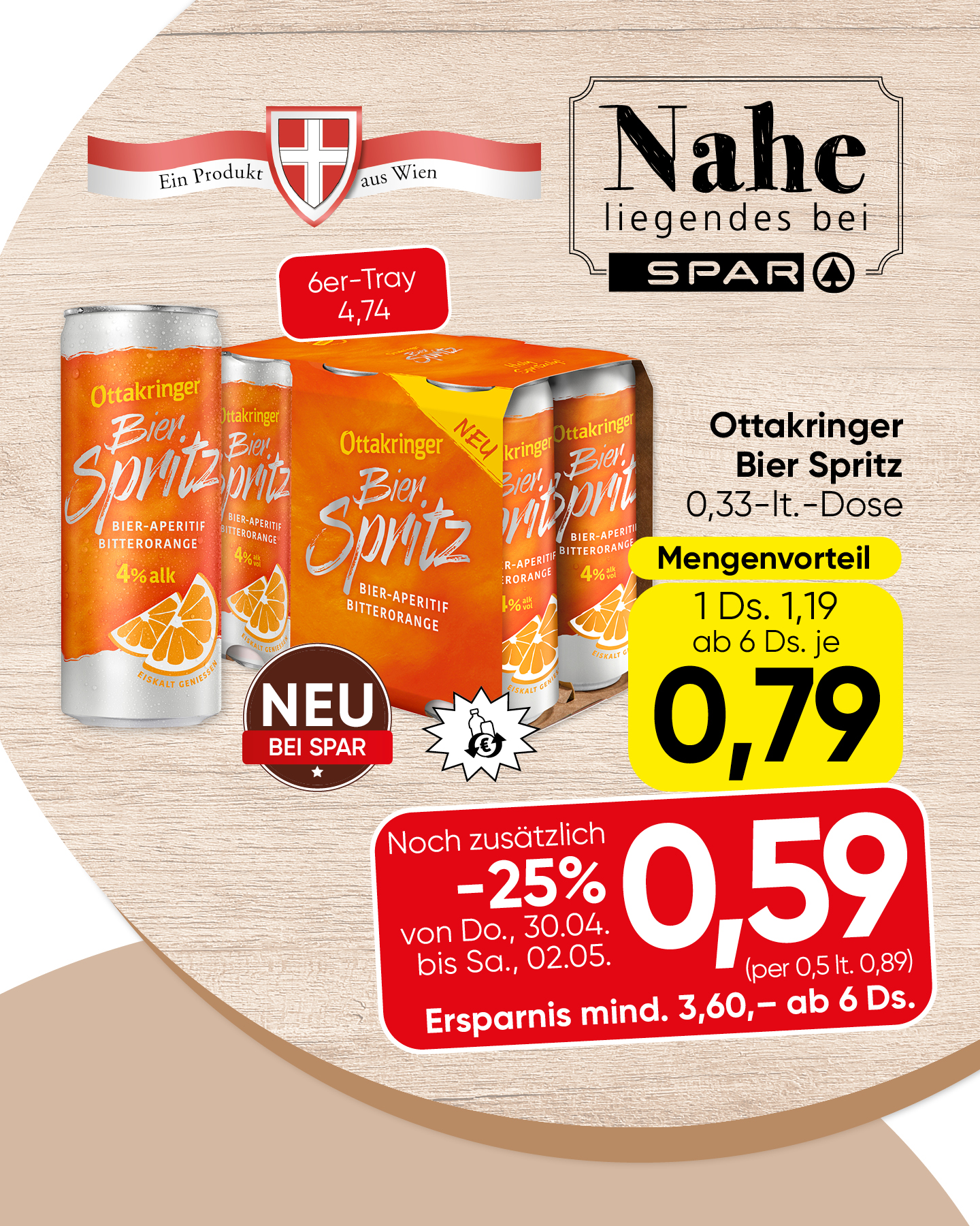 SPAR Wien Facebook ad: Genuss aus der Region: Ottakringer Bier Spritz