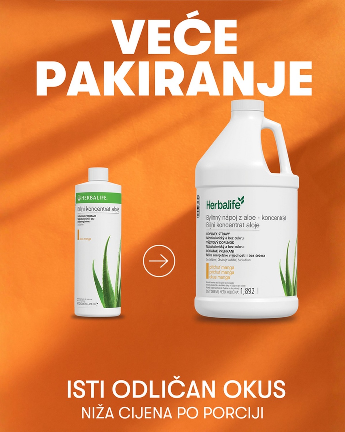 Herbalife Facebook ad: Biljni koncentrat aloe vere s okusom manga dolazi…