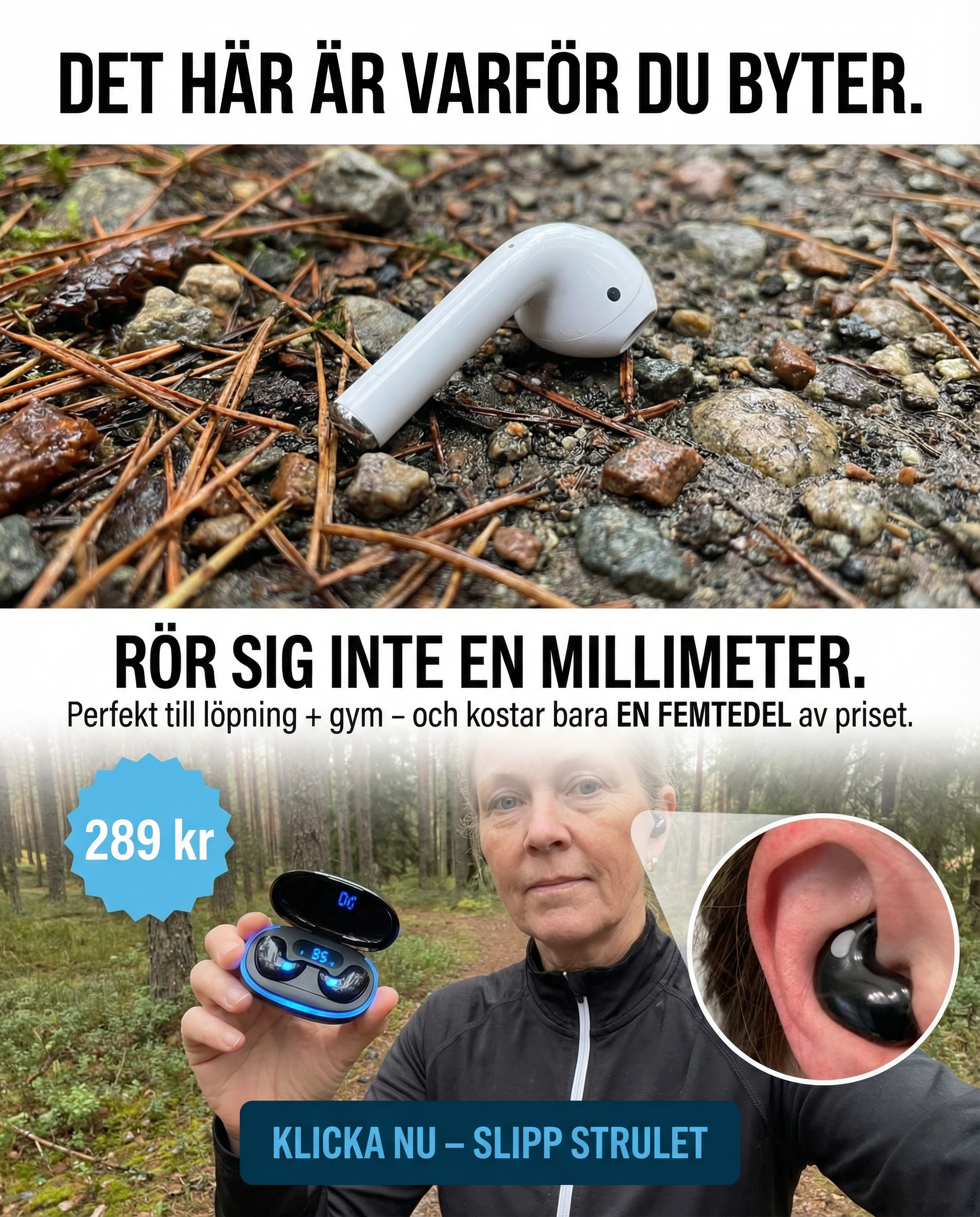 SleepPods Facebook ad: 50% NEDSATT PRIS + GRATIS FRAKT