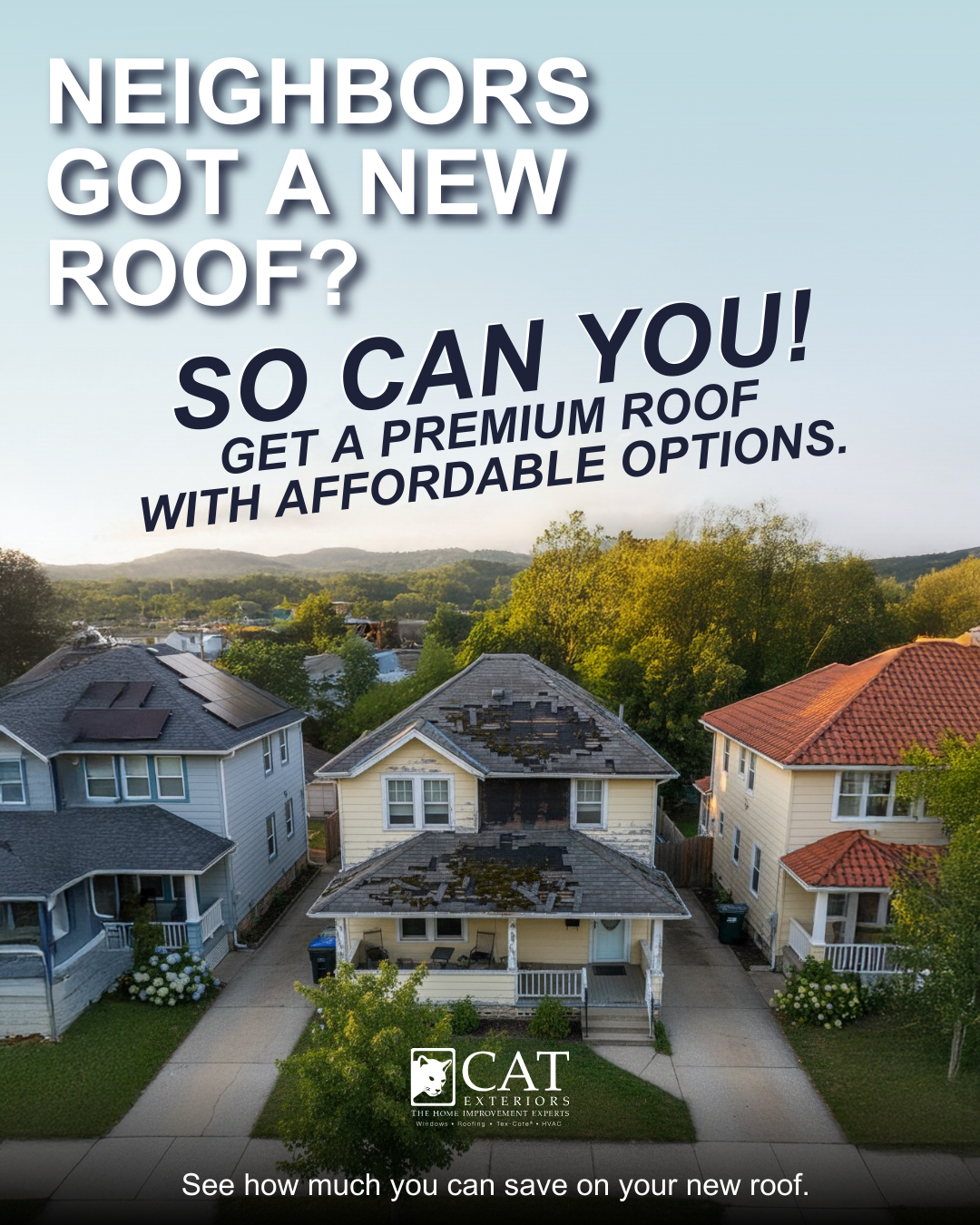 CAT Exteriors Facebook ad from Dec 17, 2025