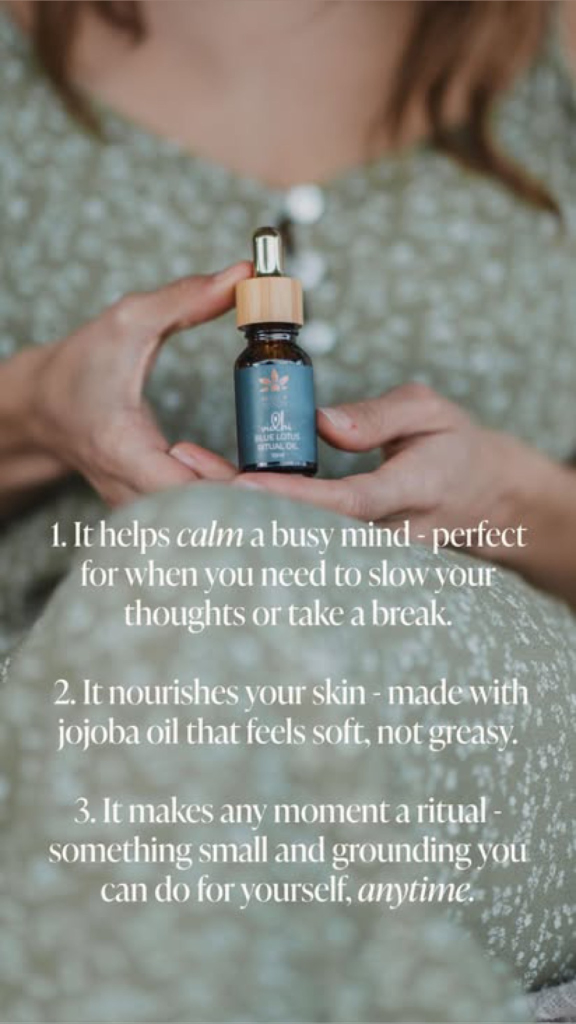 Holy Sanity Facebook ad: Elevate your self-care ritual. Feel the shift within.