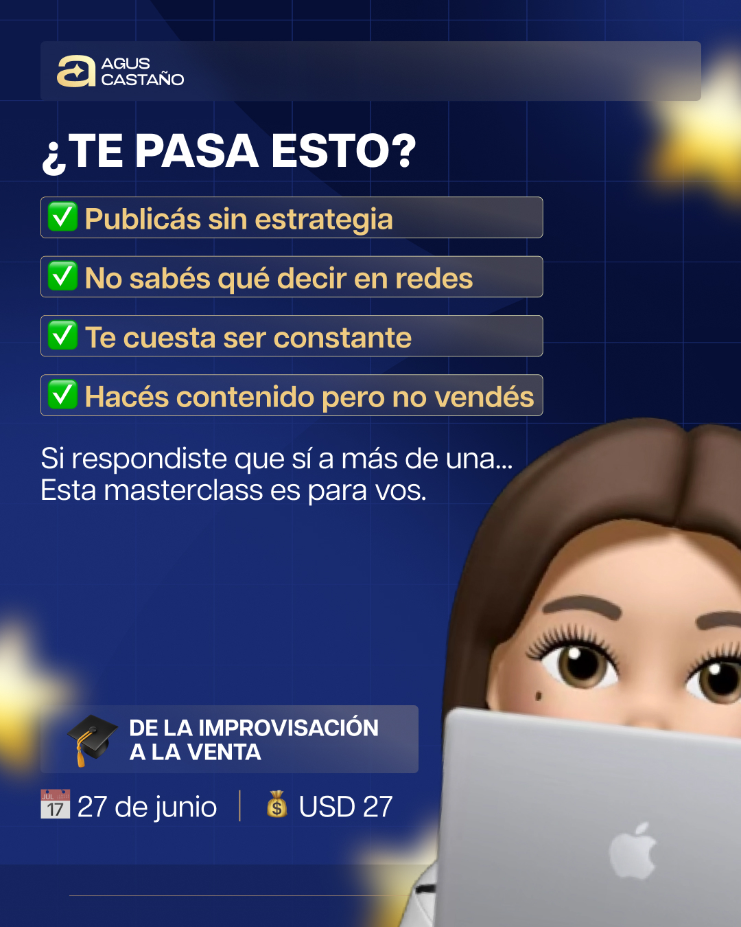 aguscastano.mkt Facebook ad: De la improvisación a la venta