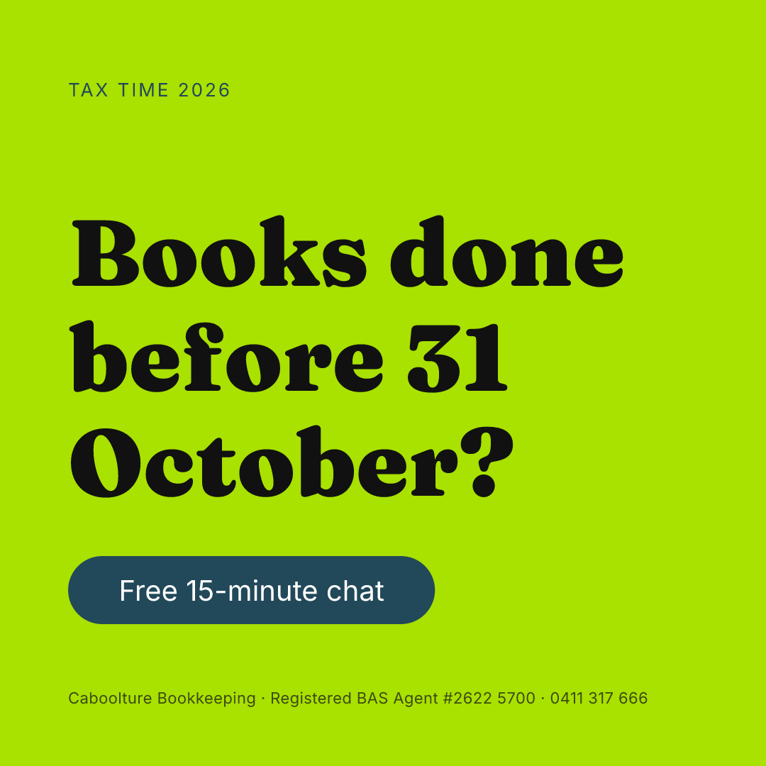 Caboolture Bookkeeping Facebook ad: Get your books current