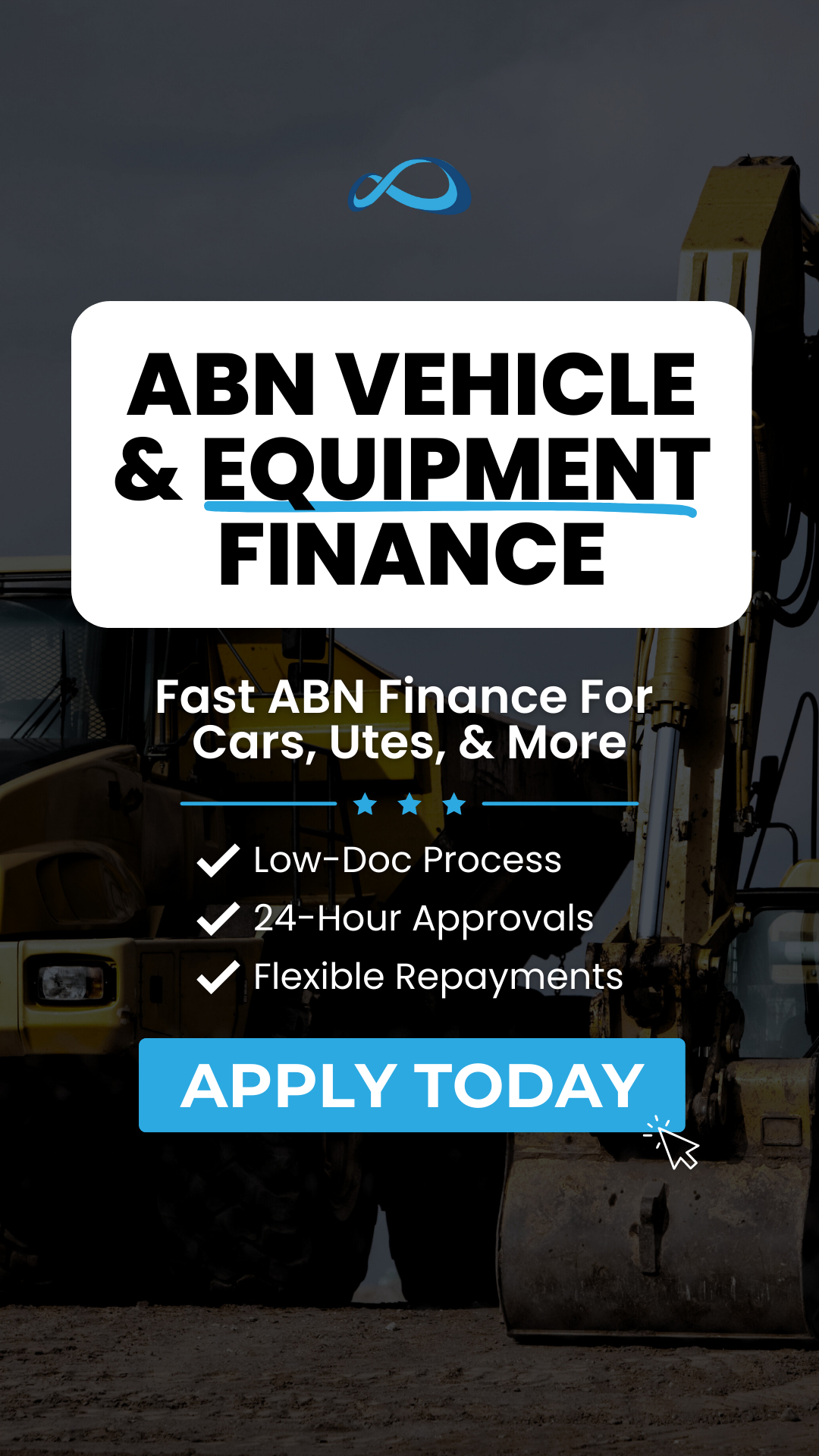 Fininity Asset Finance Facebook ad: See Your Finance Options Today! Approved in under 24 hours.