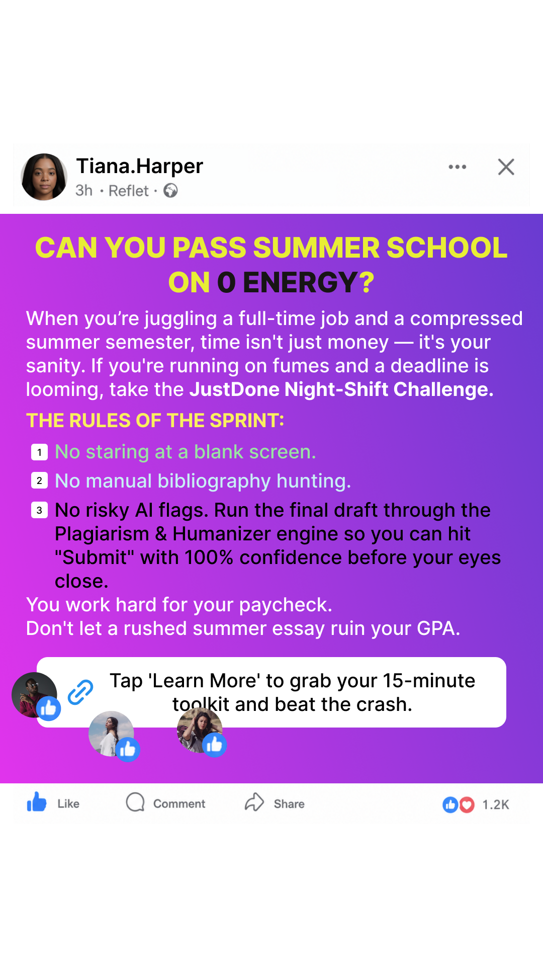 JustDone Facebook ad