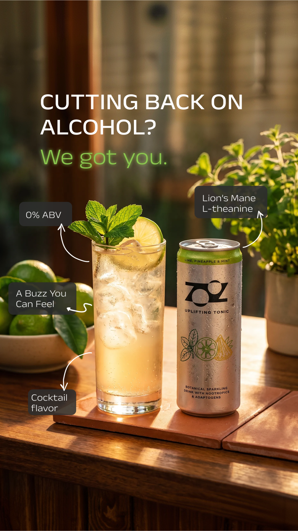 Zooz Drink Facebook ad: The Alcohol-Free Drink People Ask About