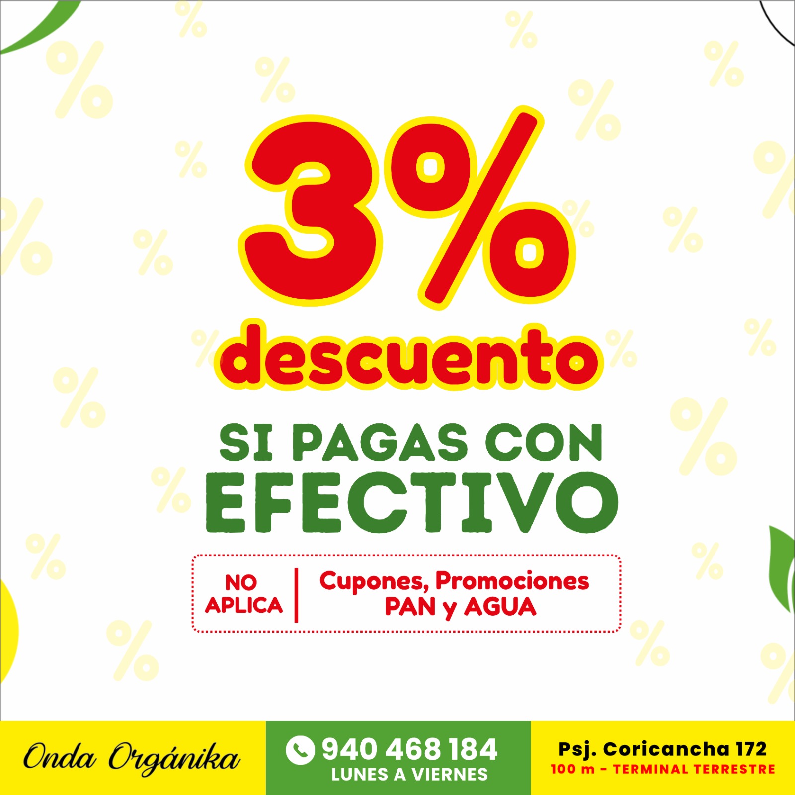Onda Organika Perú Facebook ad: Beneficio especial para nuestros clientes