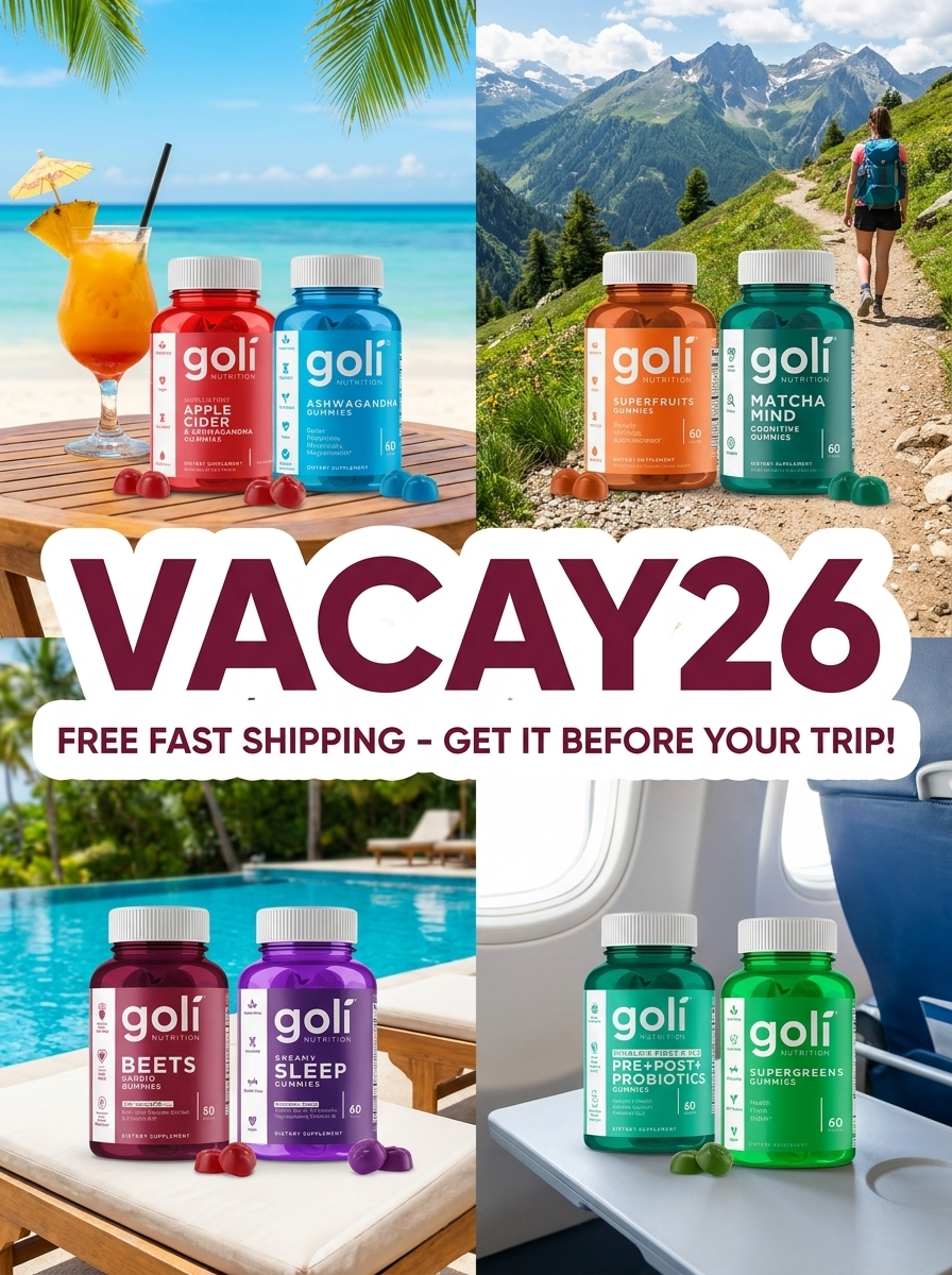 Goli Facebook ad: Use code VACAY26 to unlock your summer!