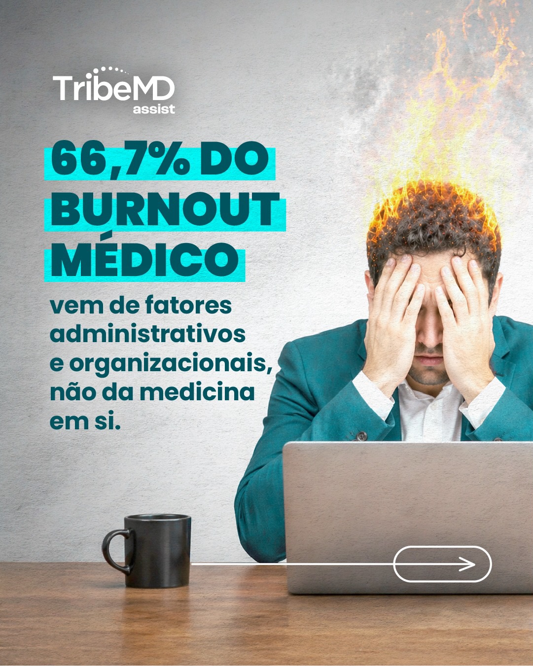 BIPP Assistant Facebook ad: Tem médico tentando tratar o burnout como se…