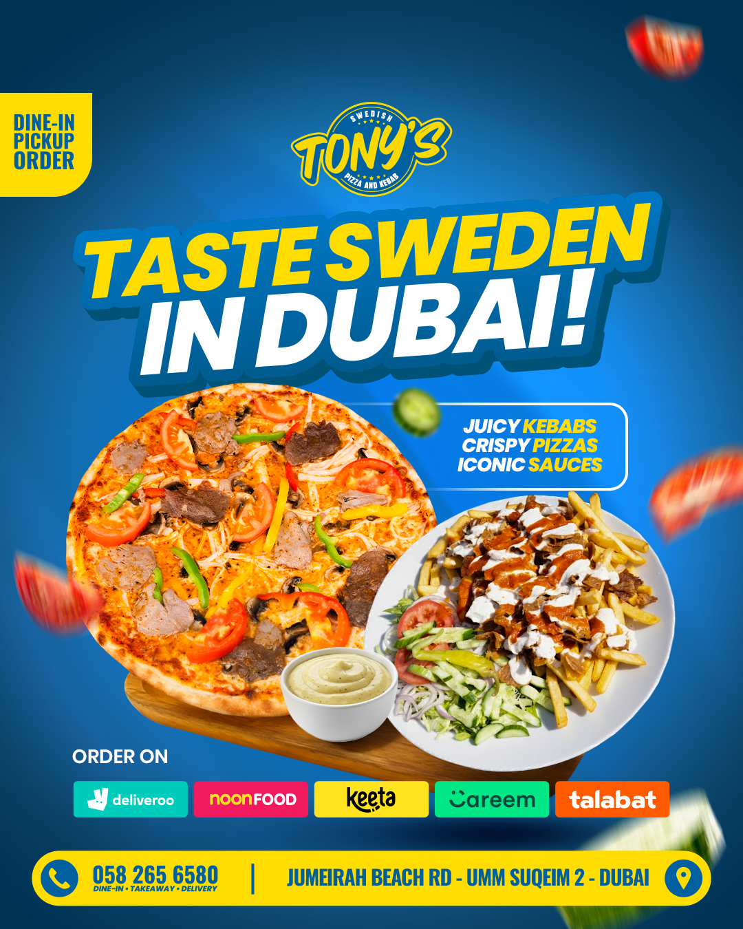 Tony’s Swedish Pizza And Kebab Facebook ad from Jan 22, 2026