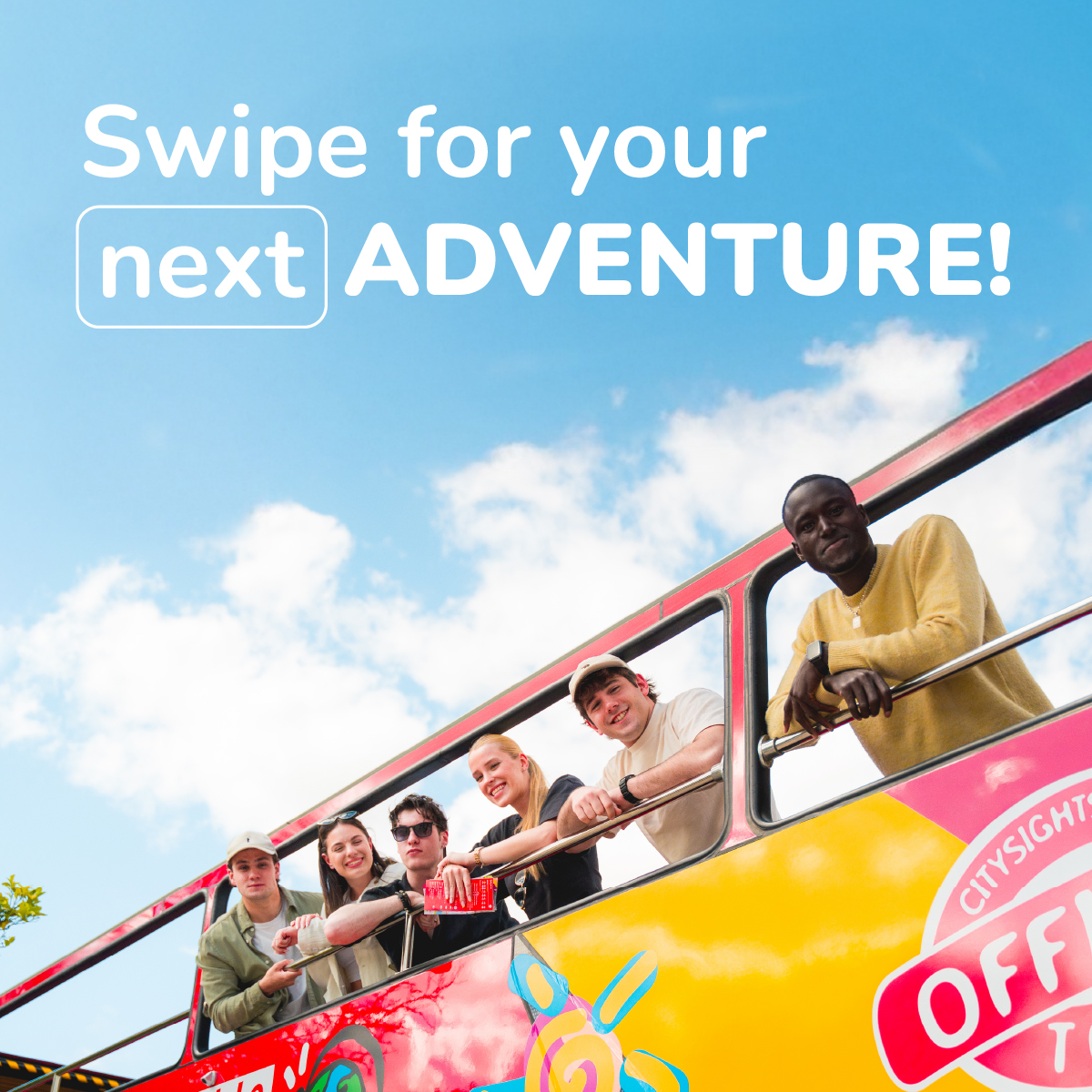 City Sightseeing Facebook ad: The world's leading open top bus tour operator.