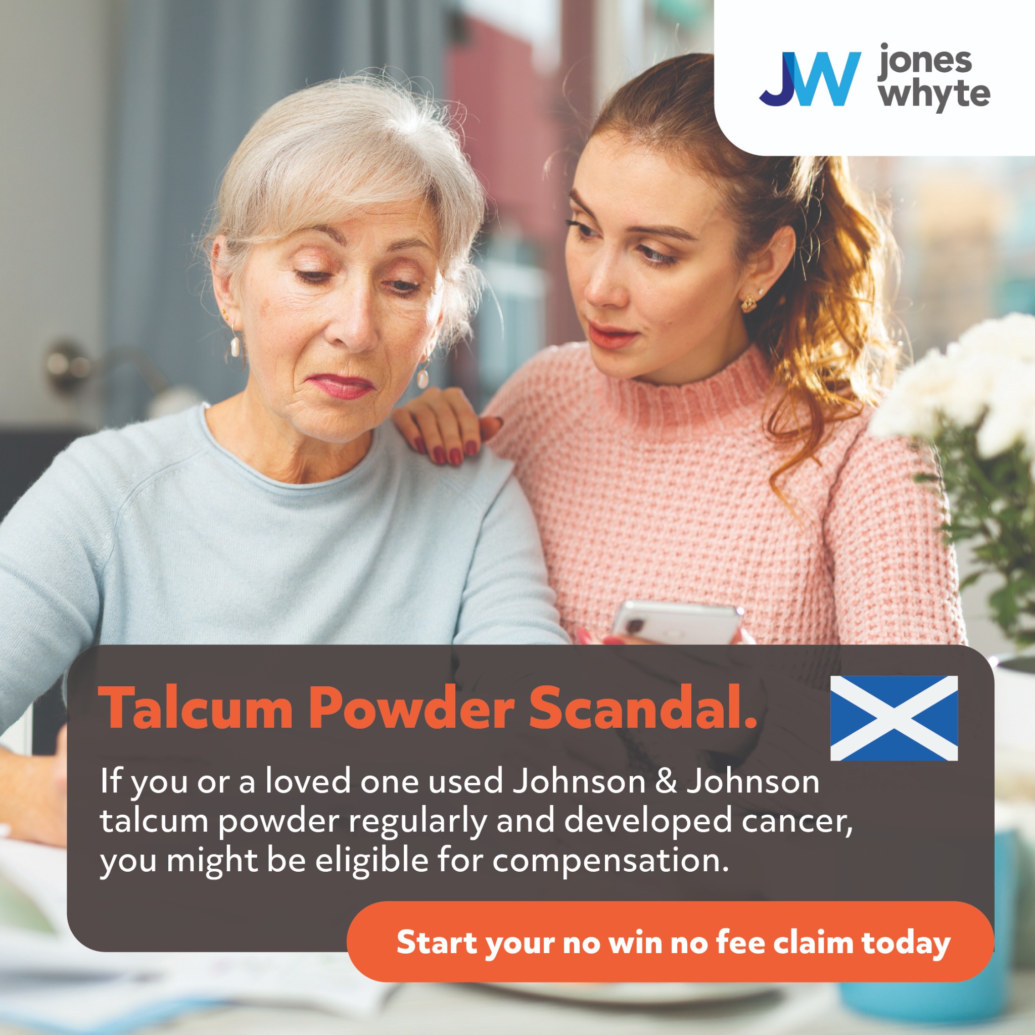 Jones Whyte Facebook ad: Join our group action claim today.