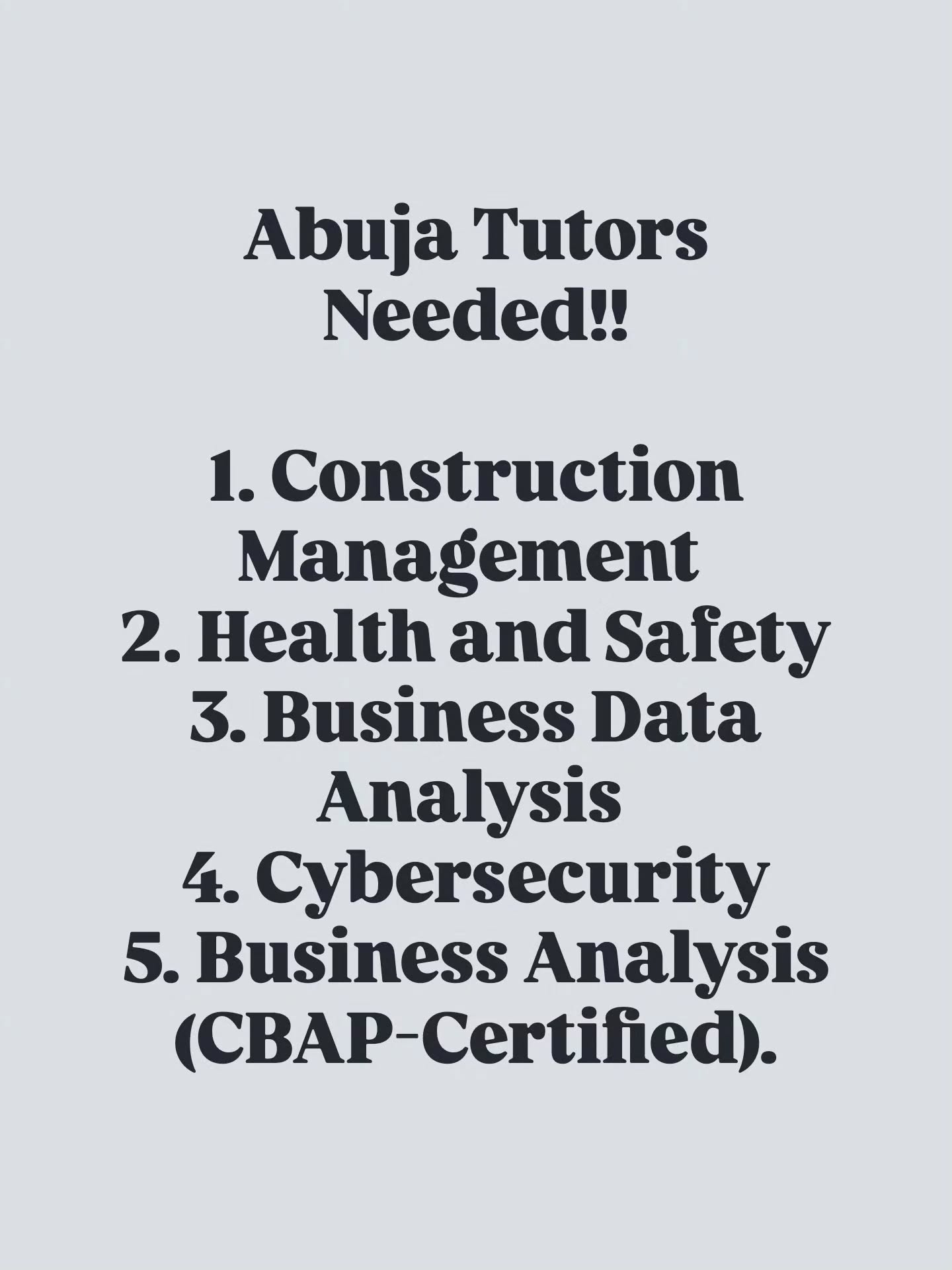Fm. Adisa Sile - CPM Facebook ad: For Abuja residence only with relevant experience.