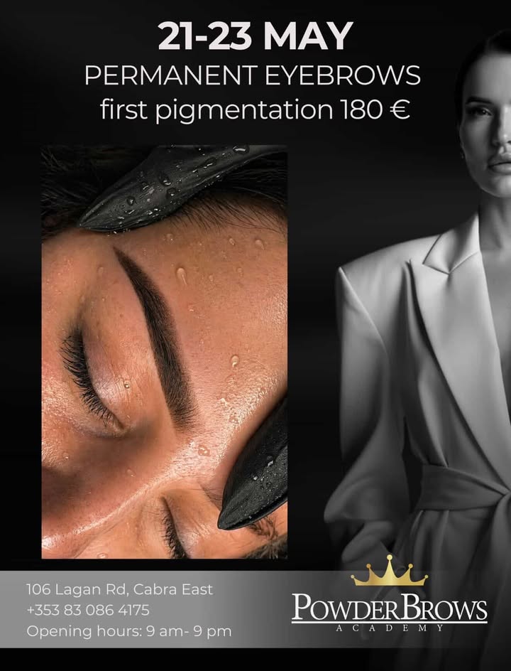 PowderBrows Academy - Dublin Facebook ad: Permanent Brows, natural Effect!