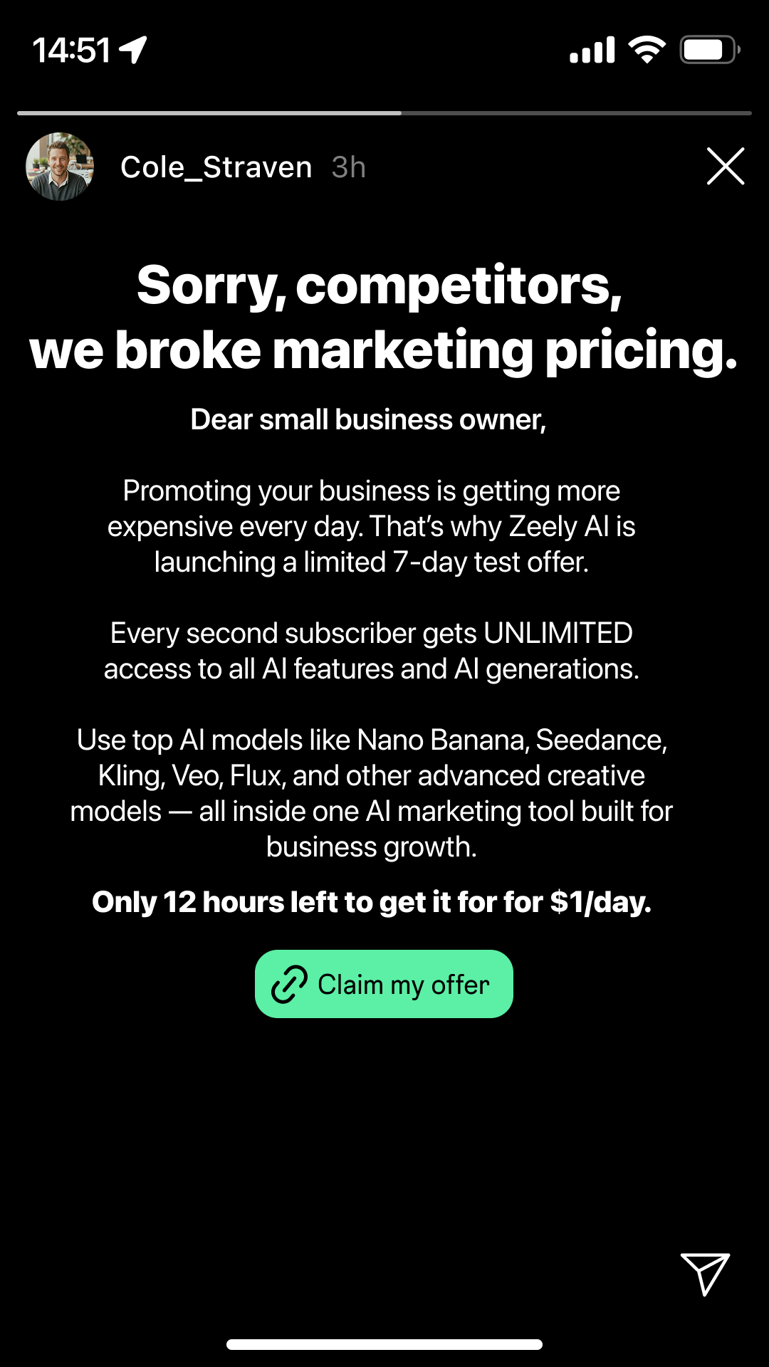 Zeely Facebook ad