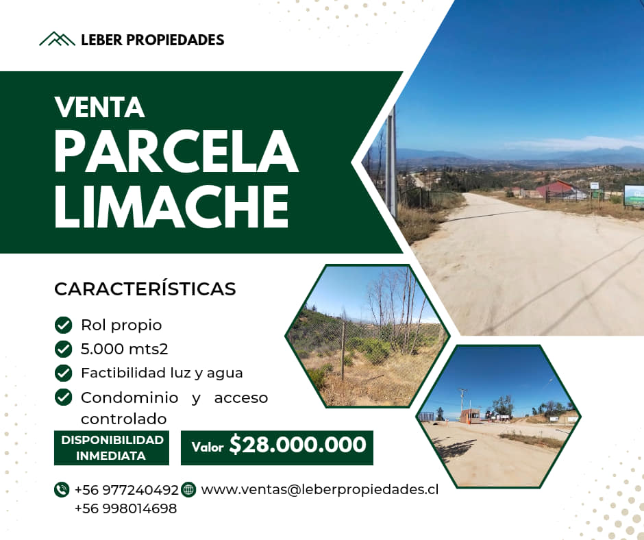 María Paz Bernales Rojas Facebook ad: Venta Parcela Rol Propio Limache, acceso Belloto norte.