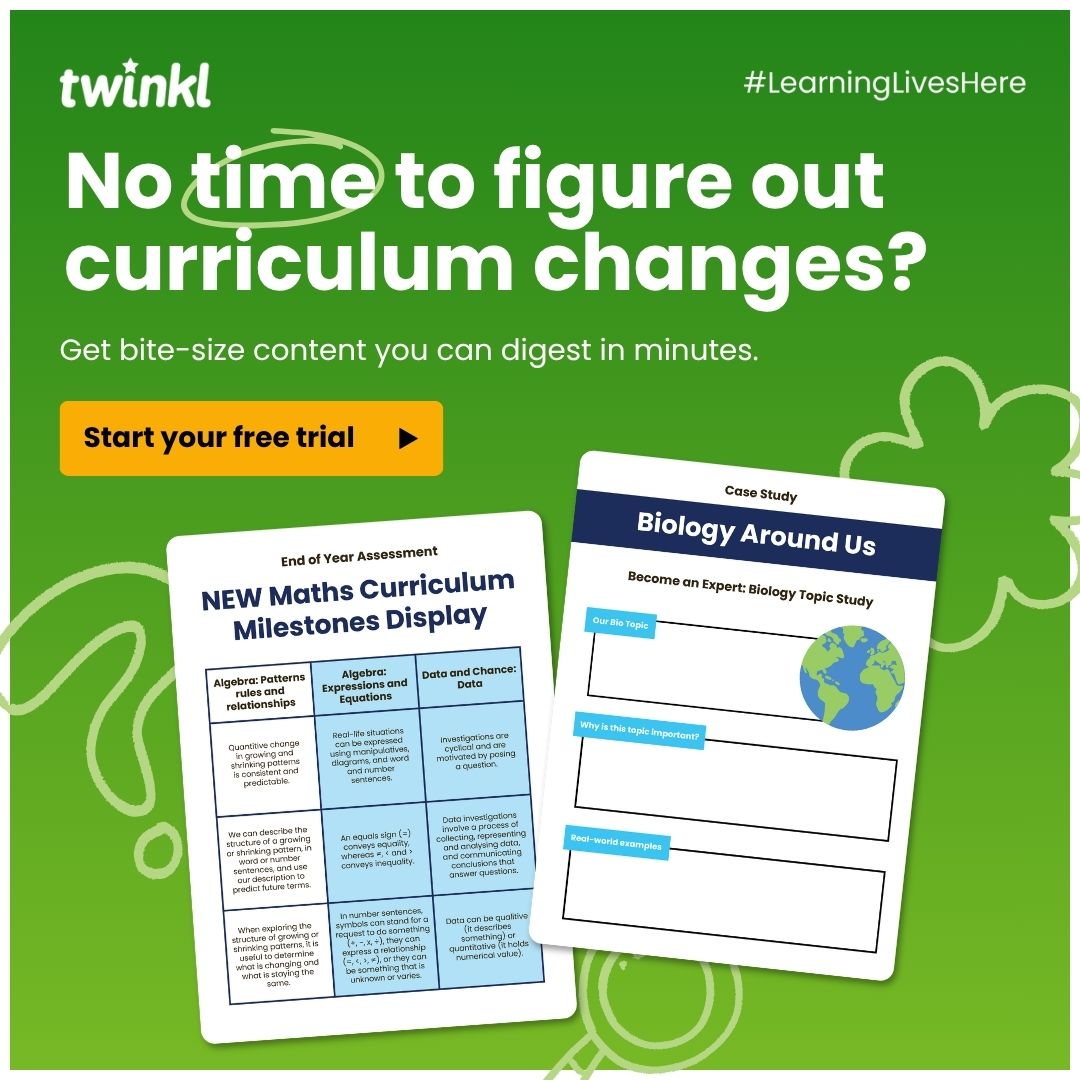 Twinkl Resources Facebook ad: Expert Curriculum Guides