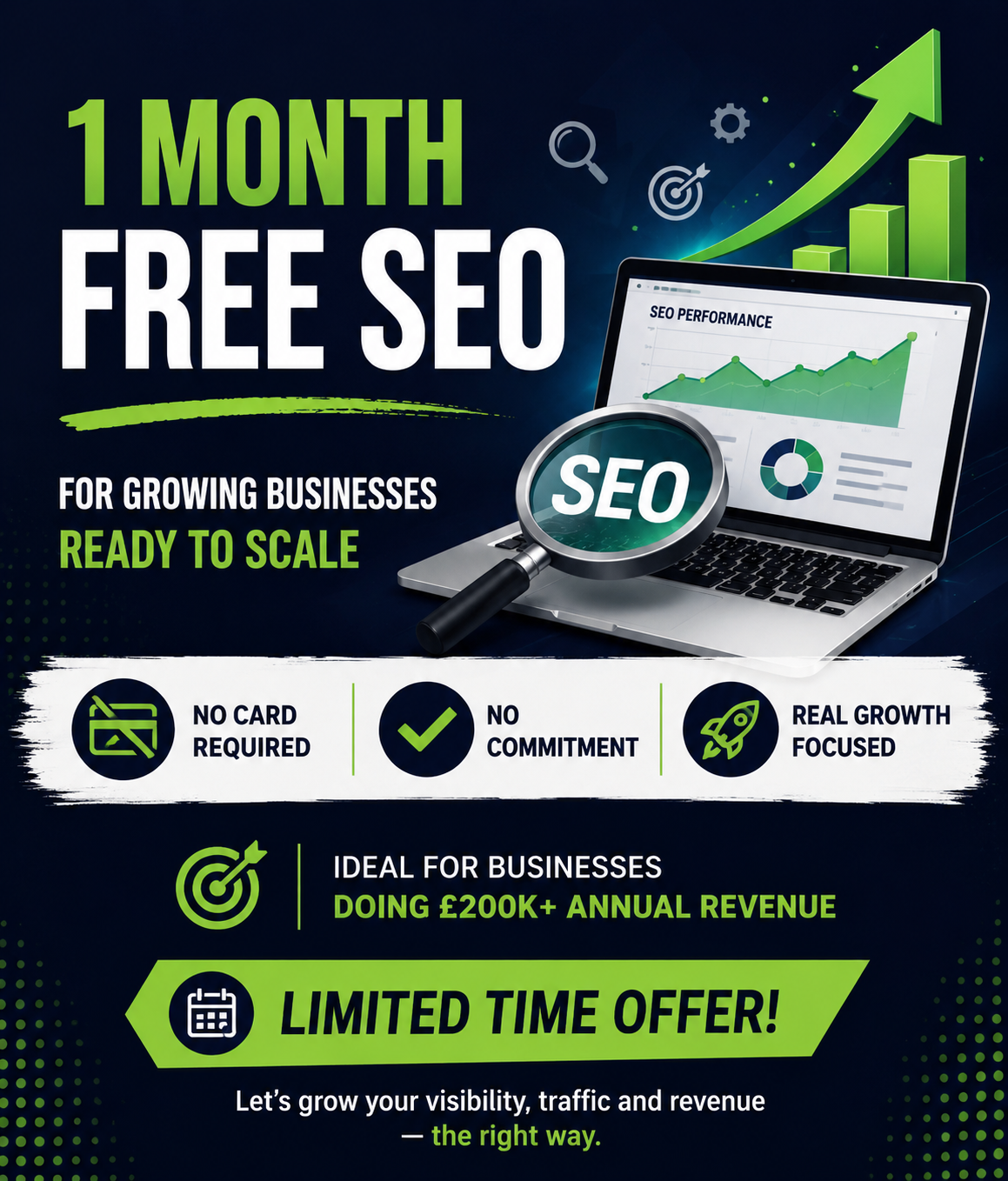 Digital Marketing Services Facebook ad: Free SEO For 1 Month