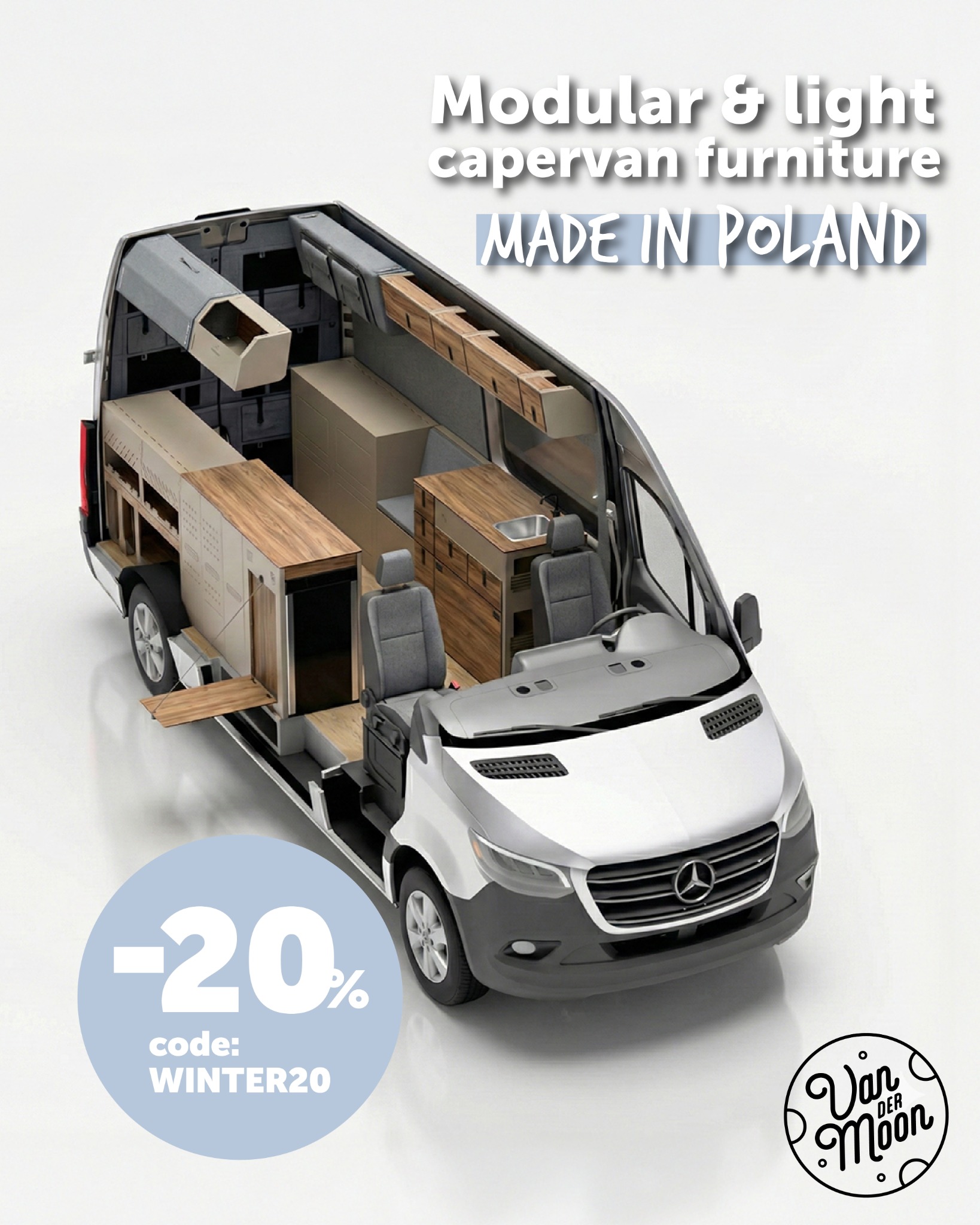 Van Der Moon Facebook ad: -20% on everything.