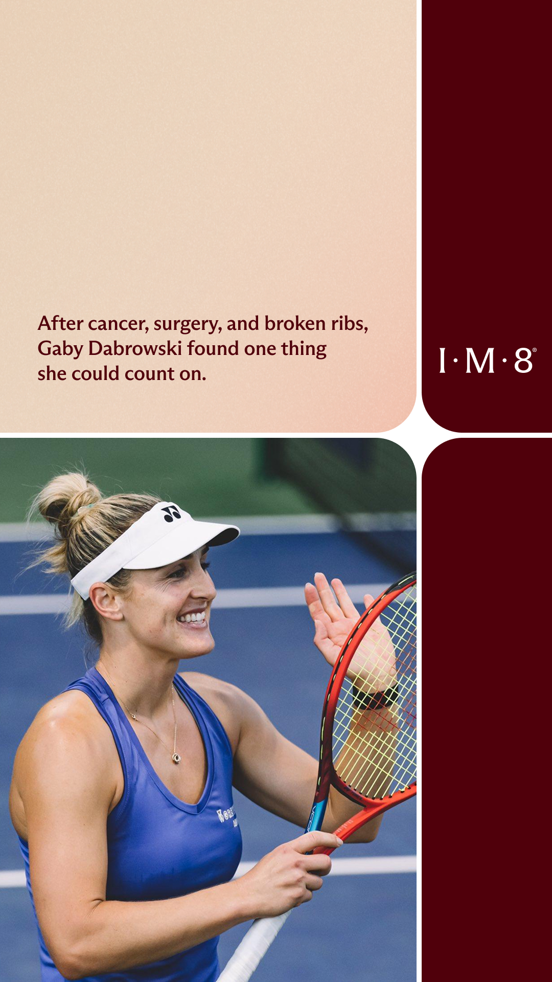 Gaby Dabrowski Facebook ad: My Comeback, On and Off the Court