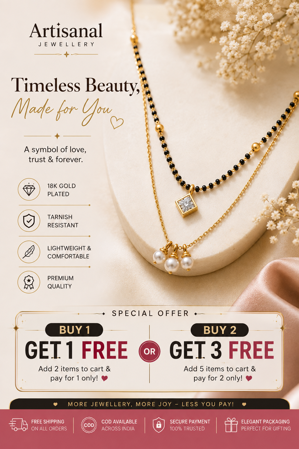 Artisanal Jewellery Facebook ad: Limited-Time Jewellery Sale