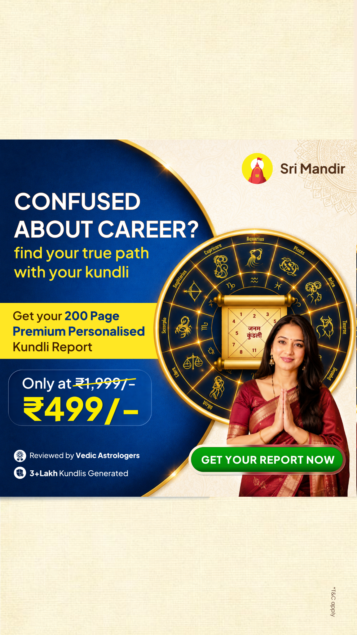 Kundli Guide by Sri Mandir Facebook ad
