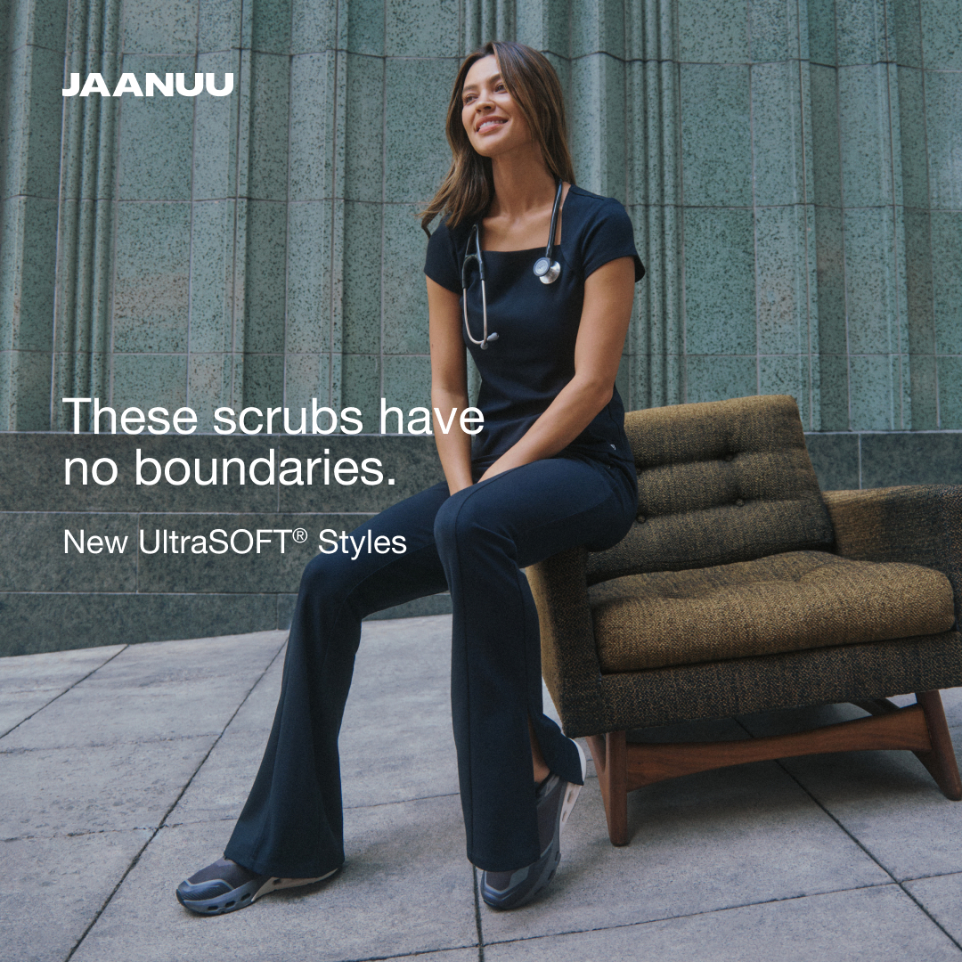 Jaanuu Facebook ad: New UltraSOFT Scrubs