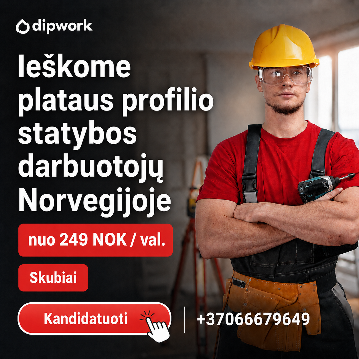 Dipwork Lietuva Facebook ad from Jul 23, 2026