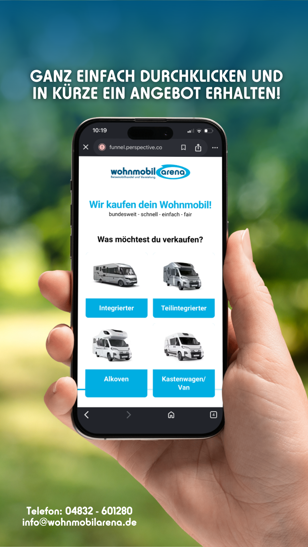 Wohnmobilarena Facebook ad from May 18, 2026