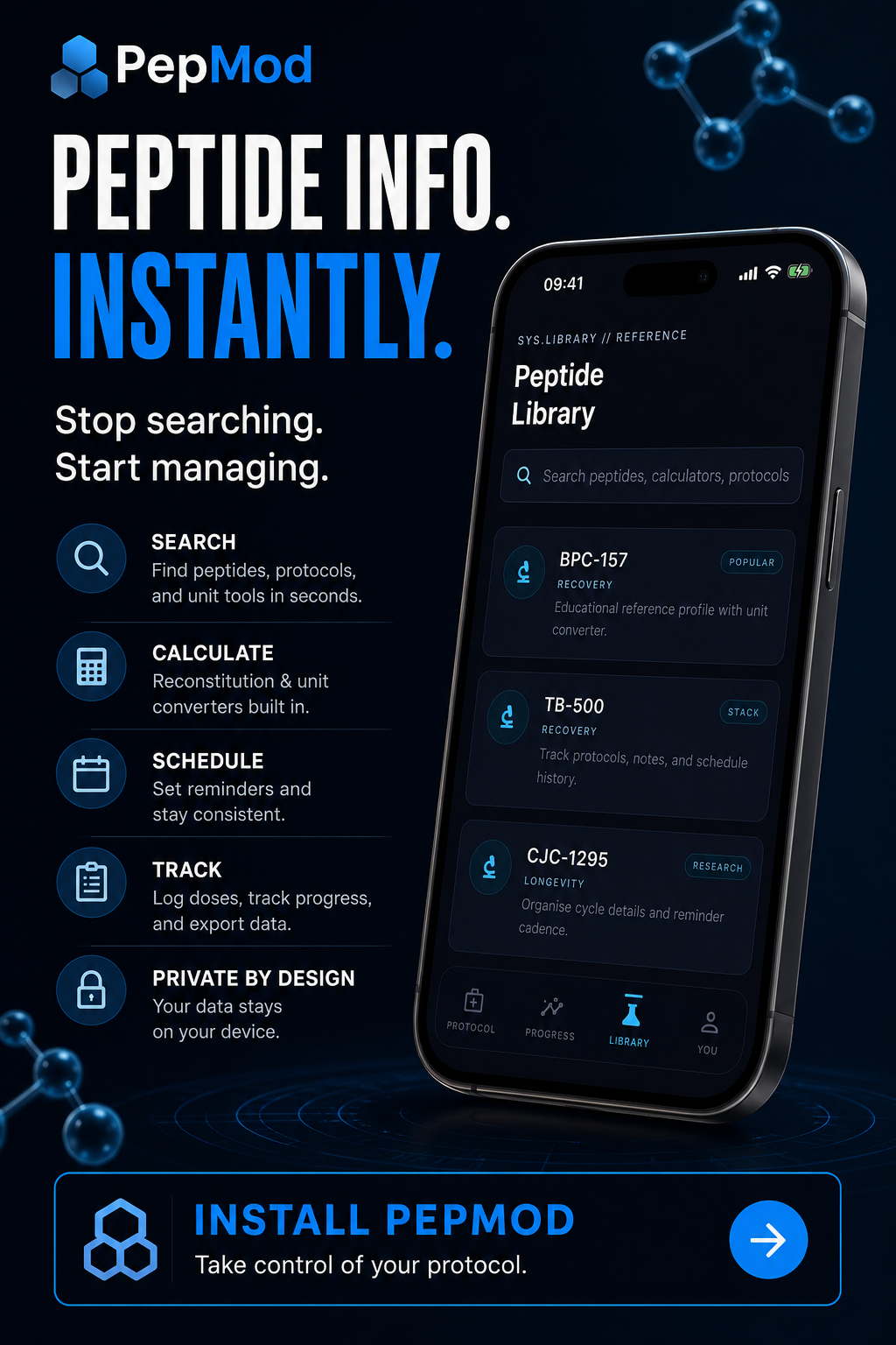 PepMod: Peptide Protocol Tracker Facebook ad: PepMod