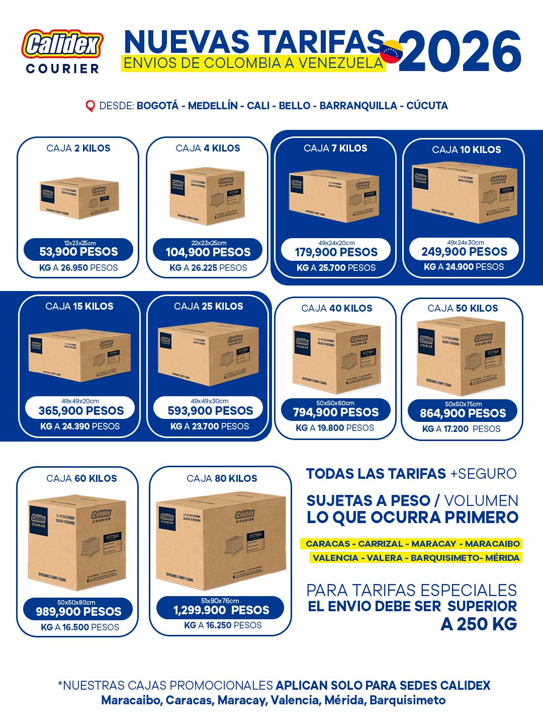 Calidex Courier Facebook ad: IMPORTANTE, Los huacales en televisores, son Obligatorios…