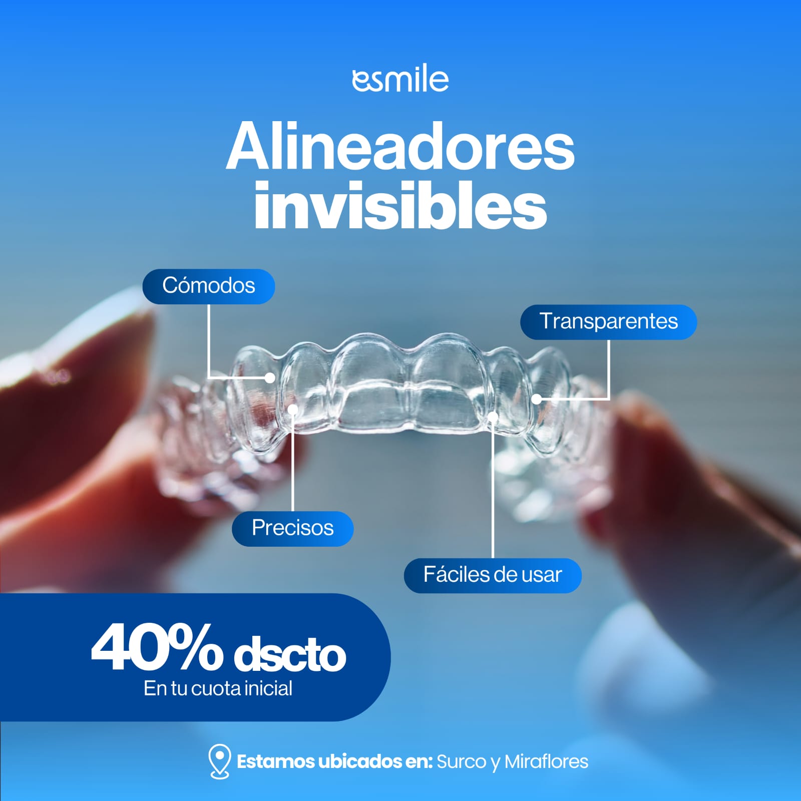 Esmile Facebook ad: Tu sonrisa perfecta empieza hoy