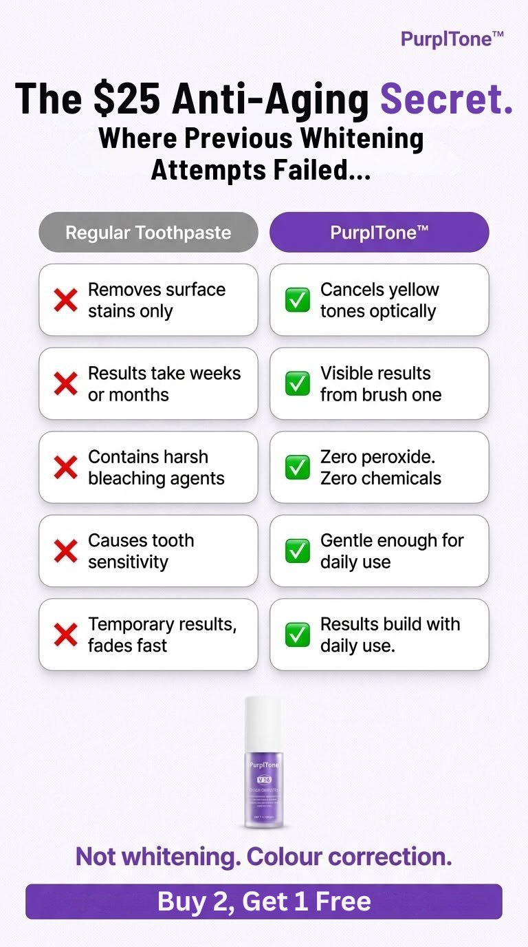 PurplTone Facebook ad: The anti-aging routine that started with your toothpaste.