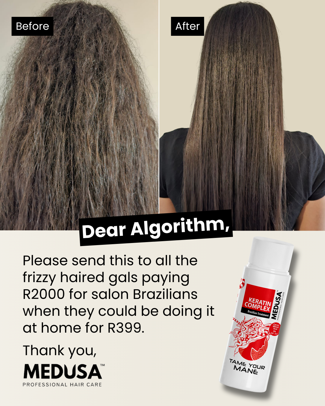 Medusa Professional Facebook ad: Salon Results At Home