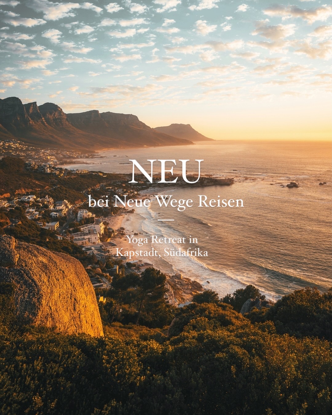 NEUE WEGE Seminare und Reisen Facebook ad: NEU bei NEUE WEGE: Yoga Retreat in Kapstadt…