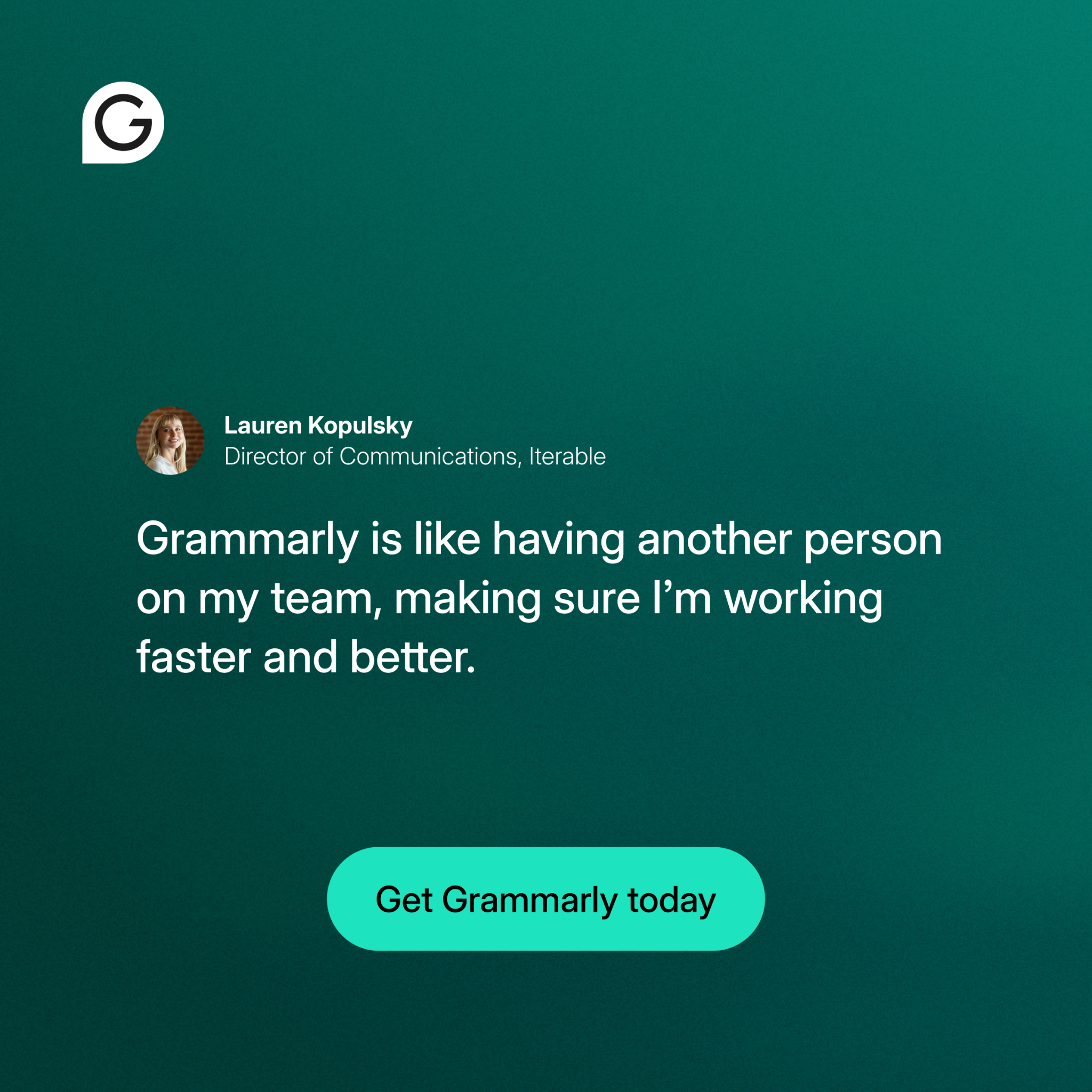 Grammarly Facebook ad