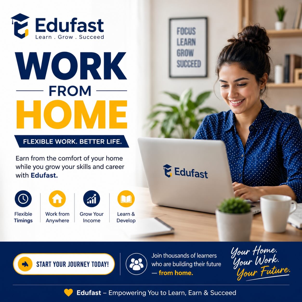 Edufast Facebook ad: Work From Home Opportunity | EduFast