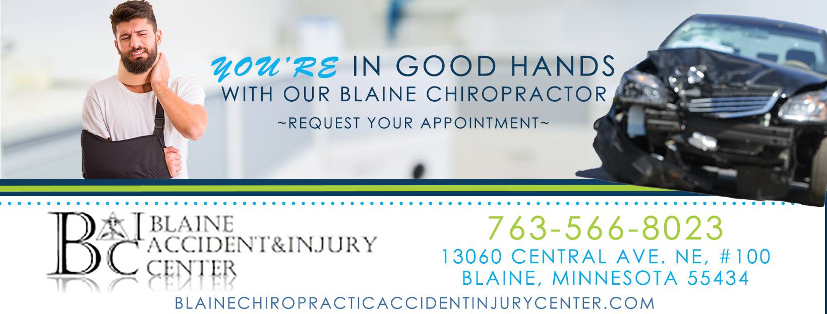 Blaine Chiropractic Accident Injury Center Facebook ad: Hello Blaine and surrounding areas!