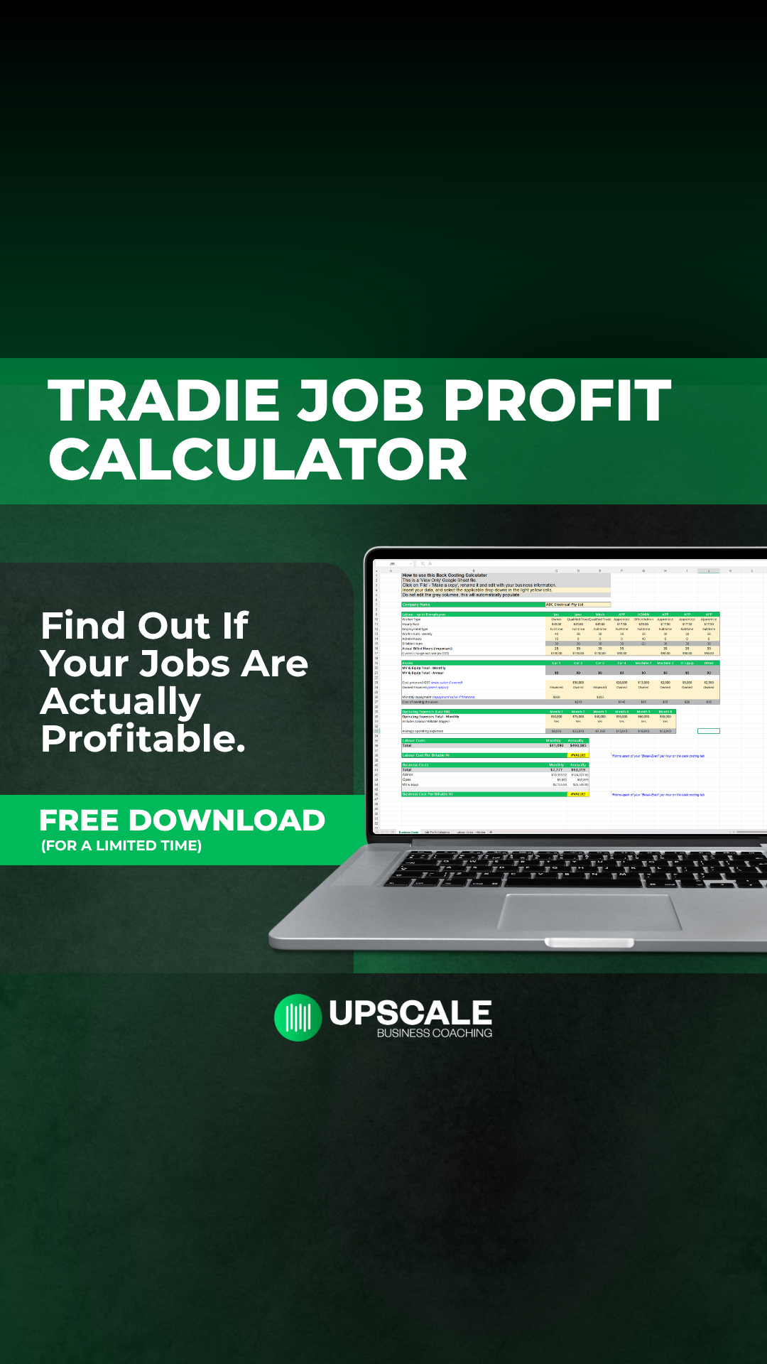 UpScale Tradie Business Coaching Facebook ad