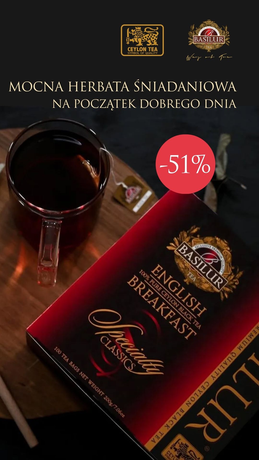 Basilur Tea Poland Facebook ad from Jan 23, 2026