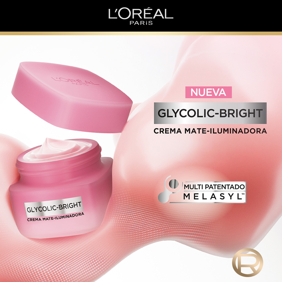 L'Oréal Paris Facebook ad: Conocé la nueva Glycolic Bright, crema mate iluminadora…