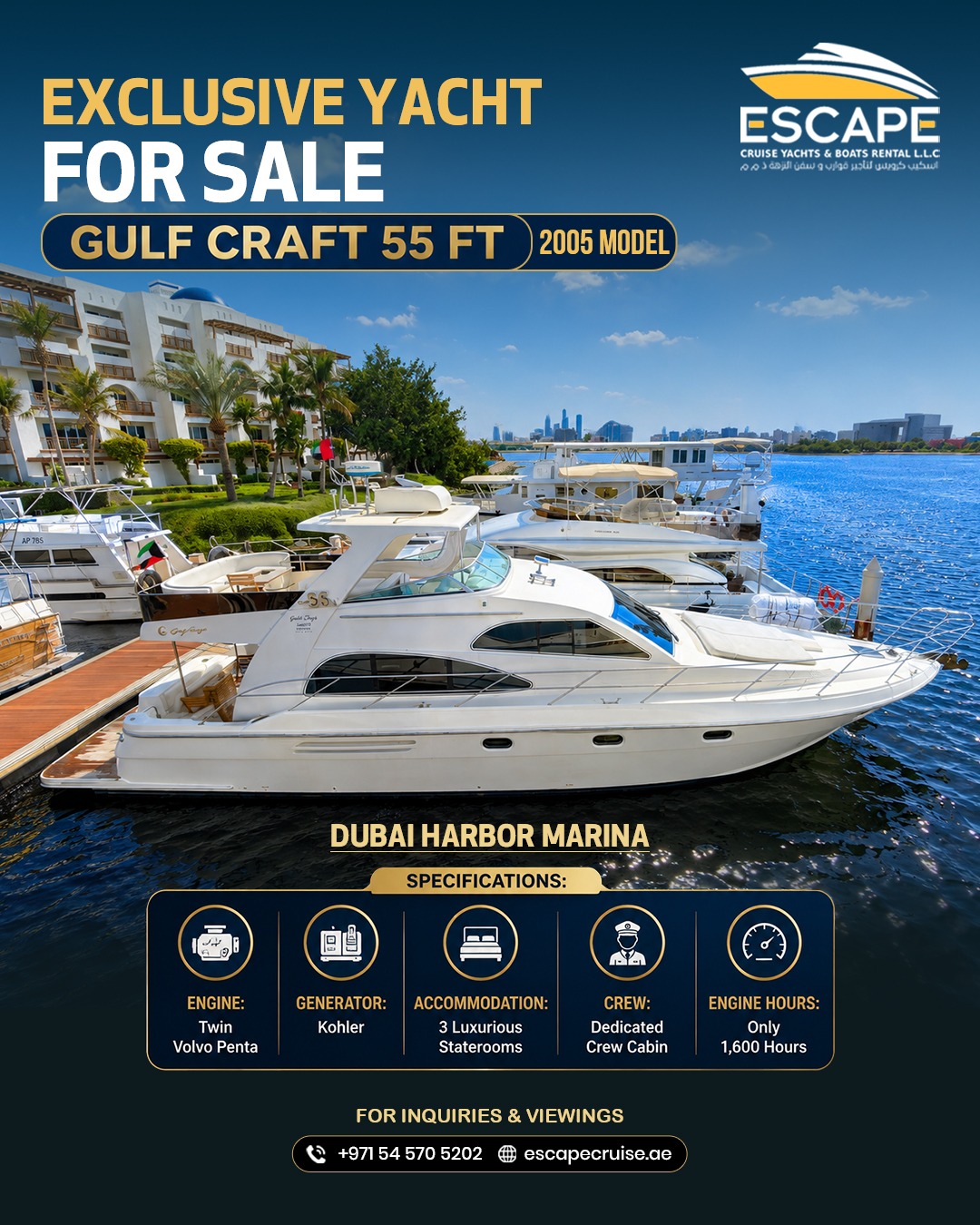 Dubai yacht Boat Rental Facebook ad