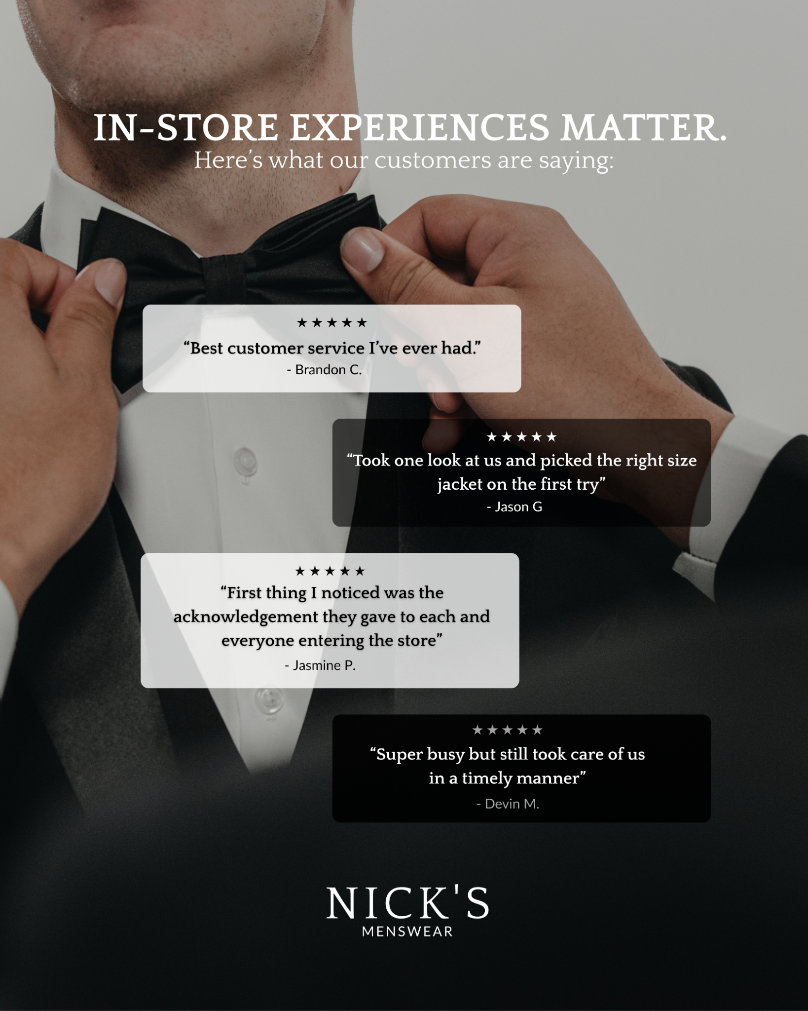 Nick's Menswear Facebook ad