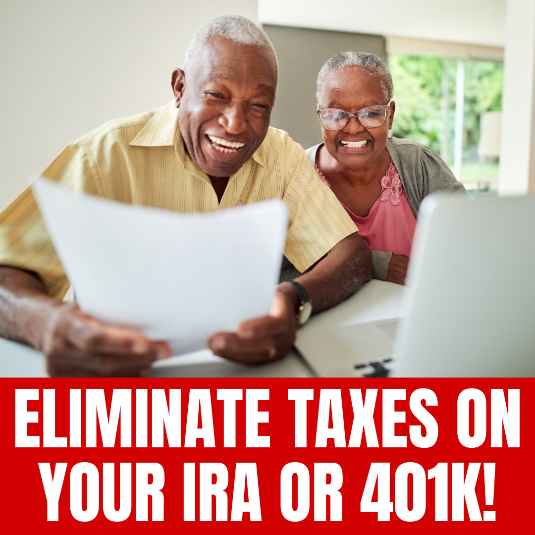Tax and Financial Architects Facebook ad: Want to Eliminate taxes on your IRA or 401K?