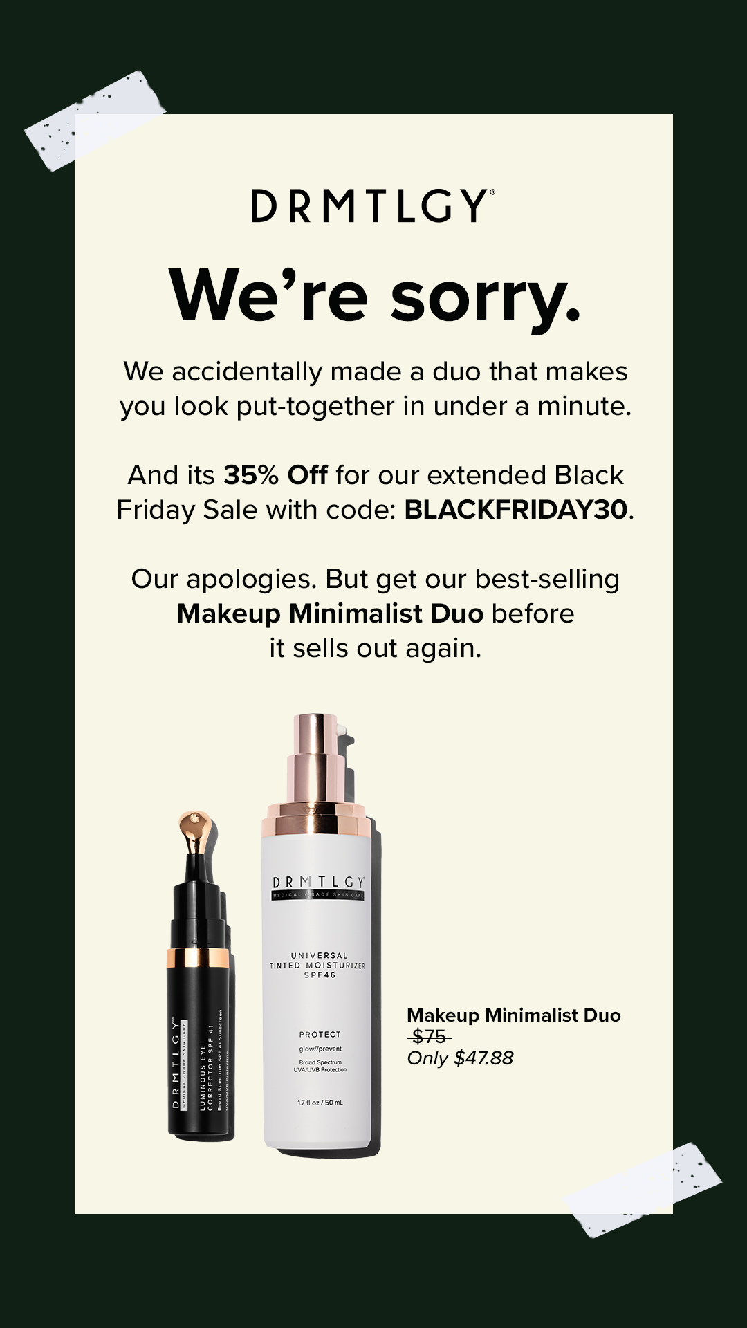 DRMTLGY Facebook ad