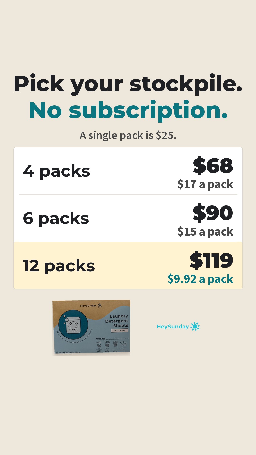 HeySunday Facebook ad: Free shipping, arrives in 3 to 5 days