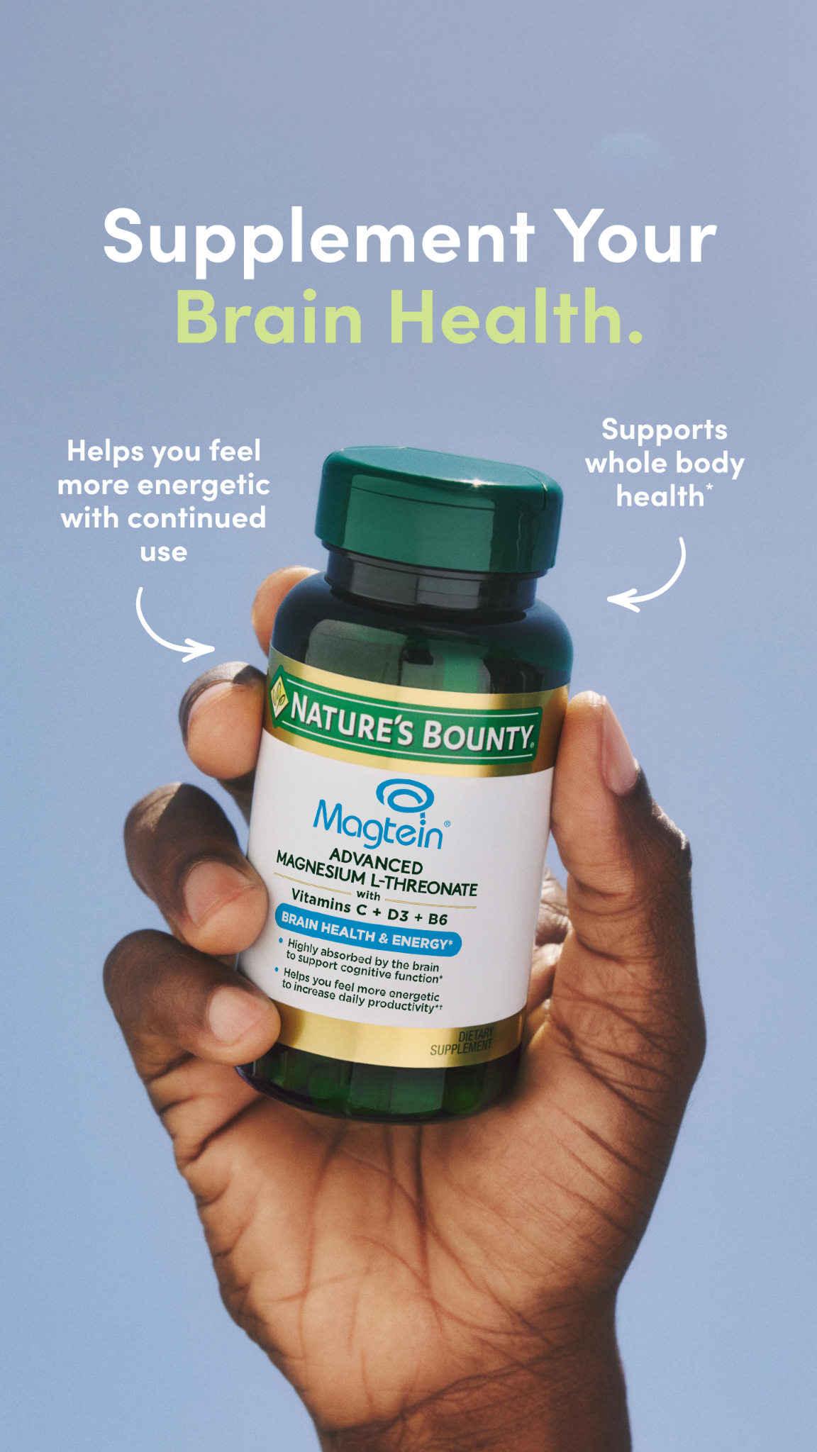 Nature's Bounty Facebook ad: Targeted Brain Support Starts Here