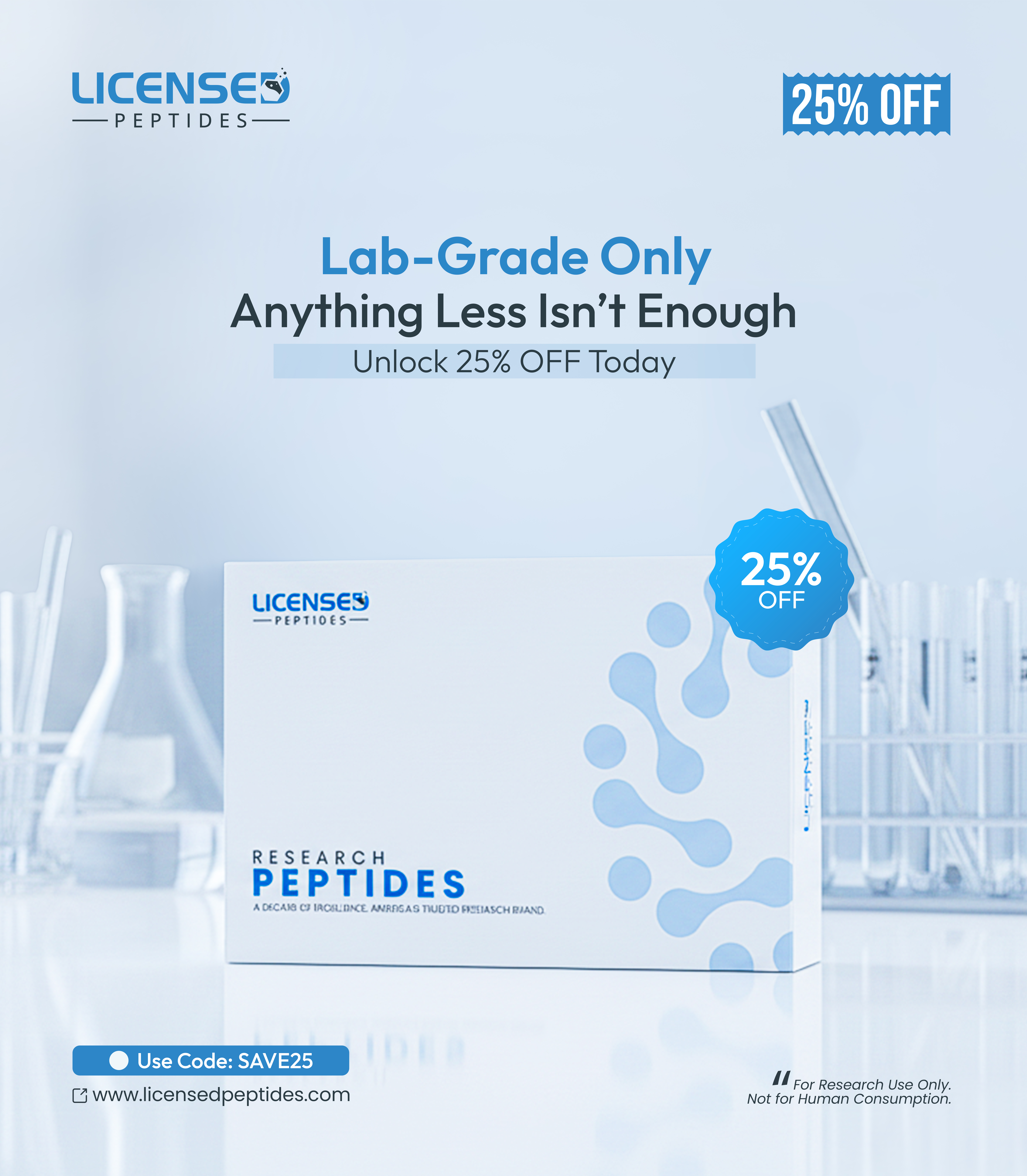 LicensedPeptides.com Facebook ad