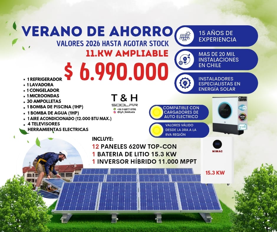 TYH LTDA Facebook ad: ¡Invierte en ahorro real con energía solar!